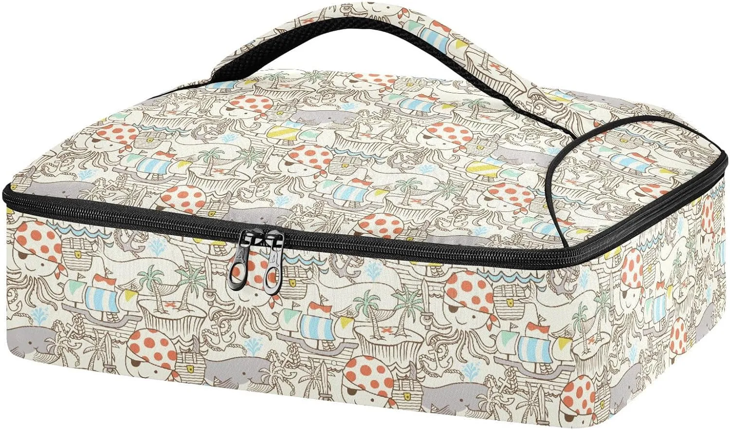 Insulated Lunch Bag for Women/Men for Work Outing Traveling with Adjustable Shoulder Strap for Adults Pattern 3