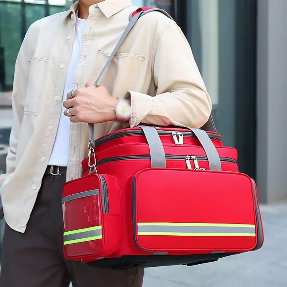 IOCCIOBB Professional First Responder Bag, Large Capacity First Aid Kit, Nurse Bag with Shoulder Strap and Multiple Pockets(Blue)