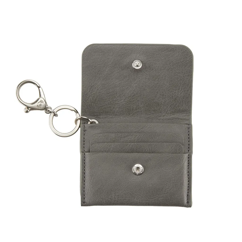 Itzy Ritzy – Itzy Mini Card Holder or Keychain; Small Wallet Can Clip to Diaper Bag, Purse, Travel Bag or Keychain (Grayson)