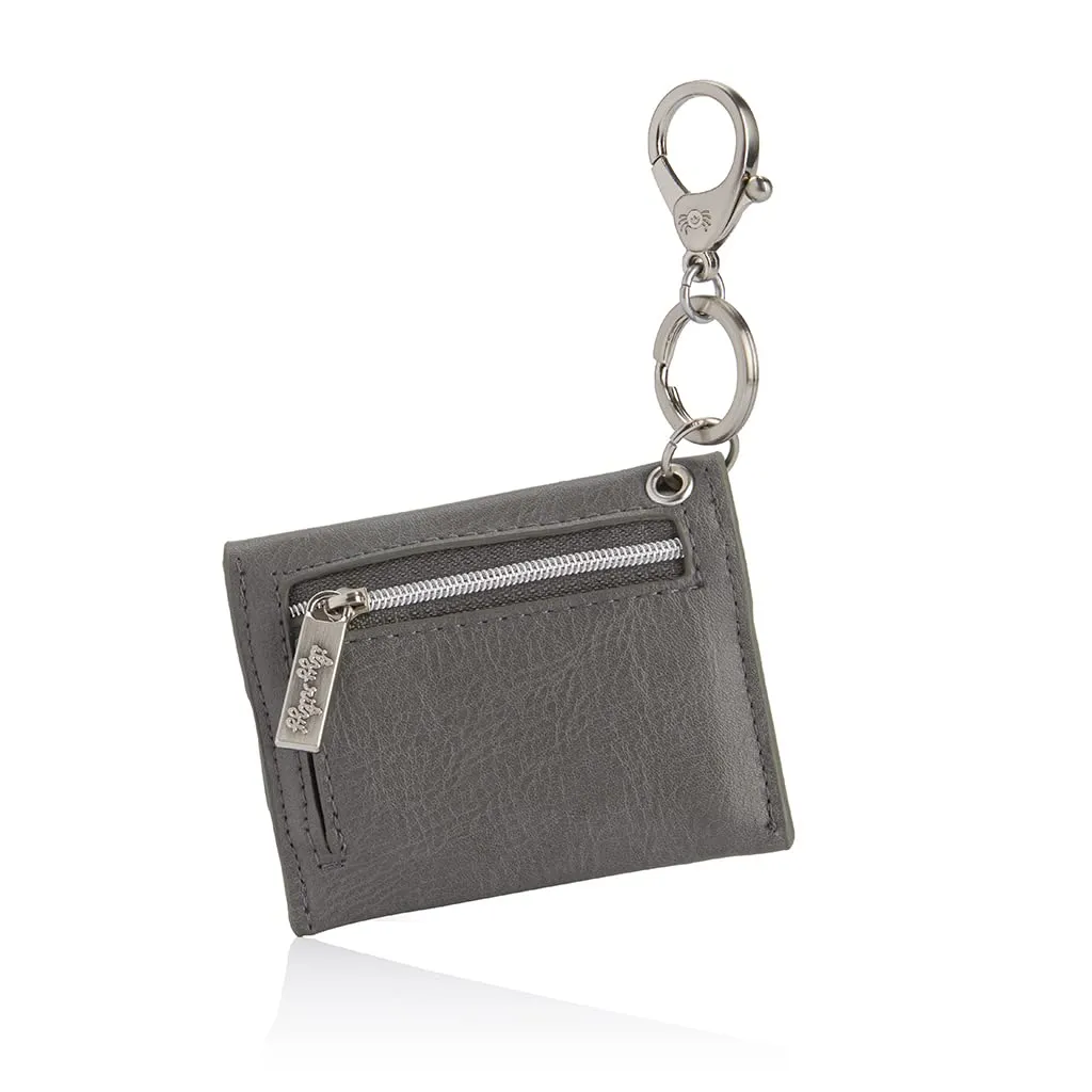 Itzy Ritzy – Itzy Mini Card Holder or Keychain; Small Wallet Can Clip to Diaper Bag, Purse, Travel Bag or Keychain (Grayson)