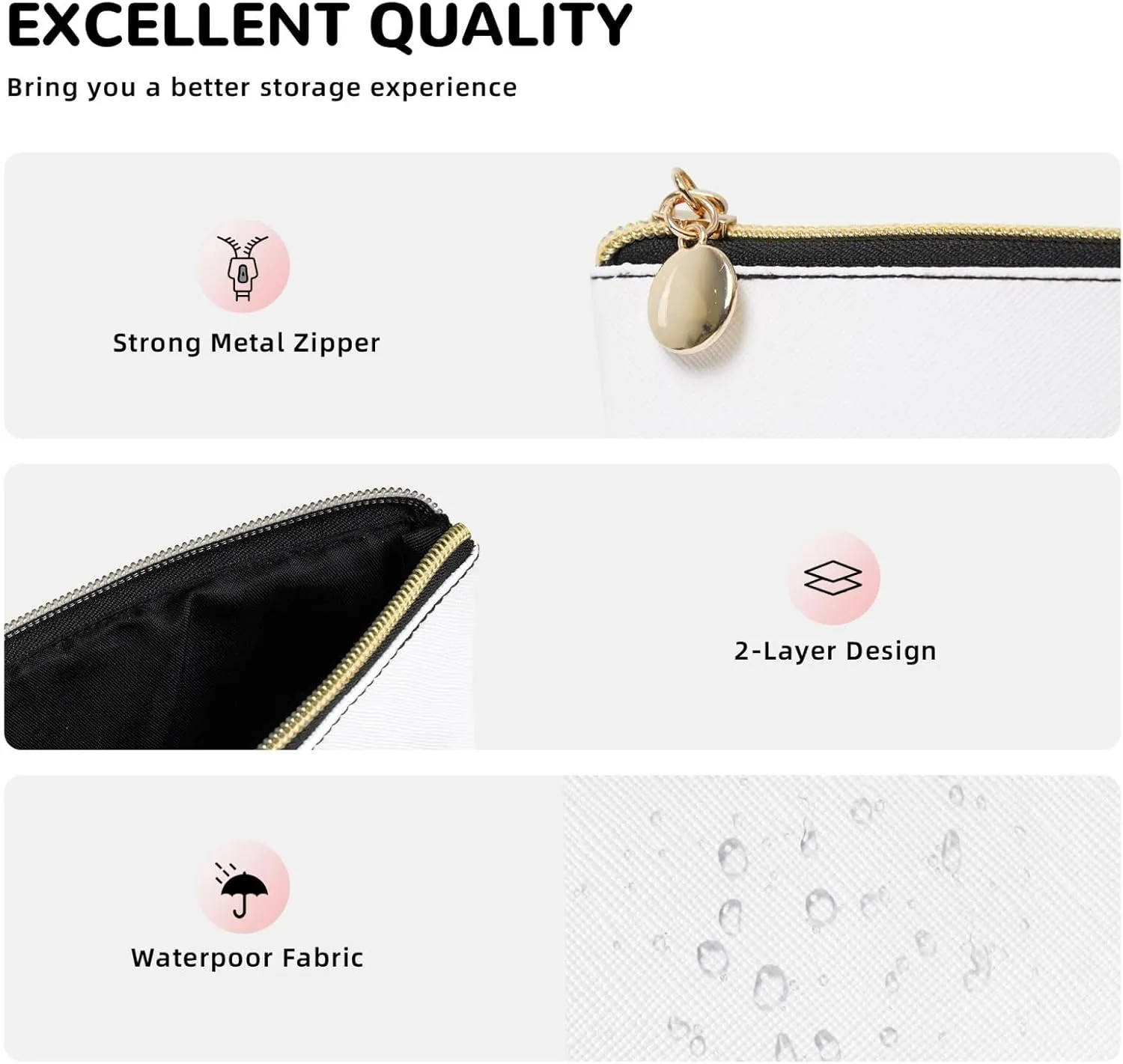 Japanese Blue Cherry Blossom Makeup Bag Waterproof Cosmetic Bag Organizer Small Make Up Zipper Pouch Portable Travel Toiletry Bag For Women Girls