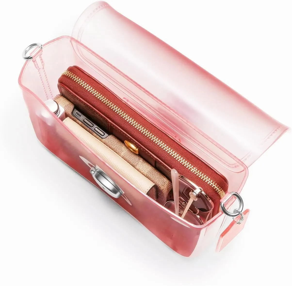 Jelly Tabby Bag - Clear Crossbody Bag for Women with Chain Vintage-Inspired Convertible Wristlet and Shoulder Bag