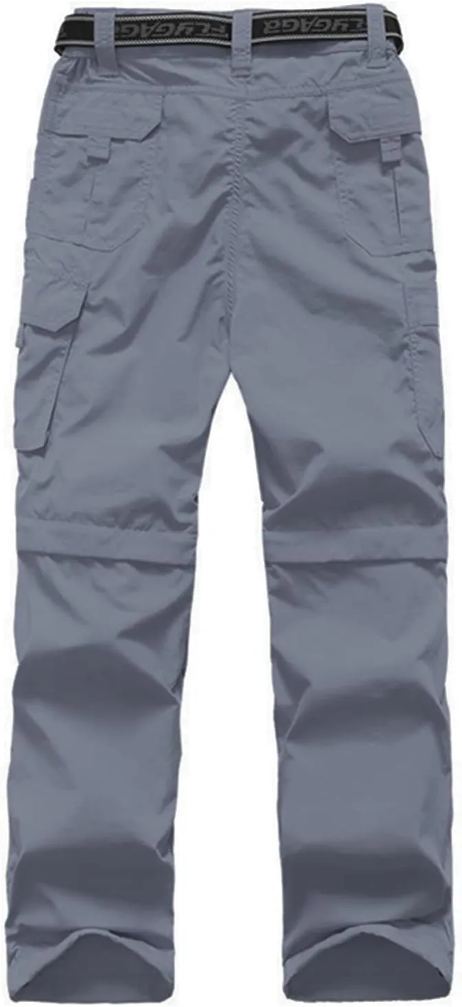 JOMLUN Boy’s Scout Pants Convertible Hiking Quick Dry Zip Off Pants Outdoor Climbing Casual Trouser Kids Youth Cargo Pants