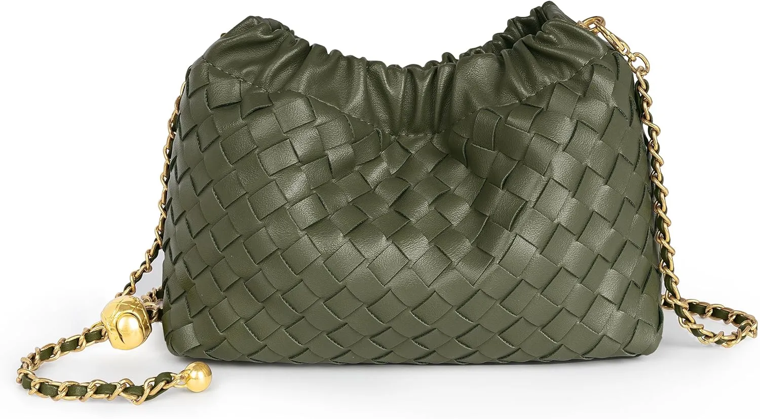 Joryin Woven Women's Crossbody Bag & Evening Purse, Trendy Dumpling Clutch & Hobo Cloud Shoulder Bag Trendy Dumpling Clutch