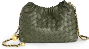 Joryin Woven Women's Crossbody Bag & Evening Purse, Trendy Dumpling Clutch & Hobo Cloud Shoulder Bag Trendy Dumpling Clutch