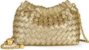 Joryin Woven Women's Crossbody Bag & Evening Purse, Trendy Dumpling Clutch & Hobo Cloud Shoulder Bag Trendy Dumpling Clutch