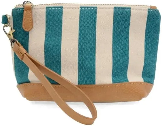 Joy Susan Women's Fashion Purse Awning Stripe Wristlet Canvas Bag Hand Bag