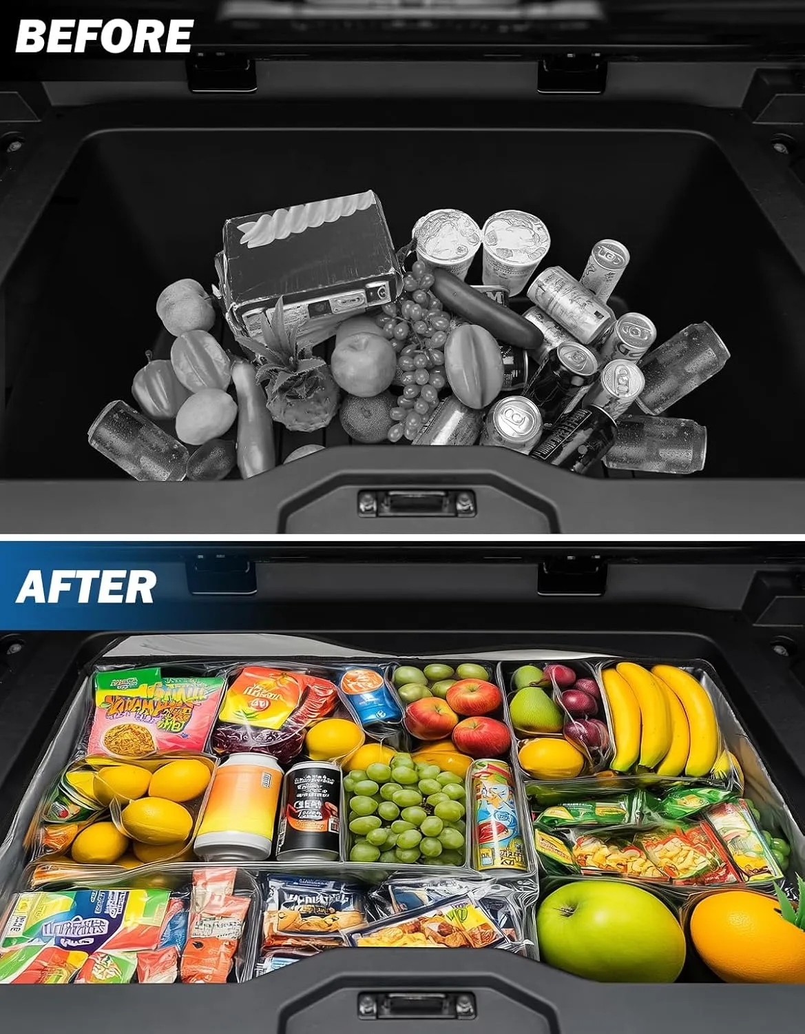 JOYTUTUS Sub Trunk Organizer Compatible with Cybertruck 2024 2023 Oxford Rear Trunk Storage Bag Waterproof Lower Bed Organizer Insulation Cooler Cybertruck Accessories