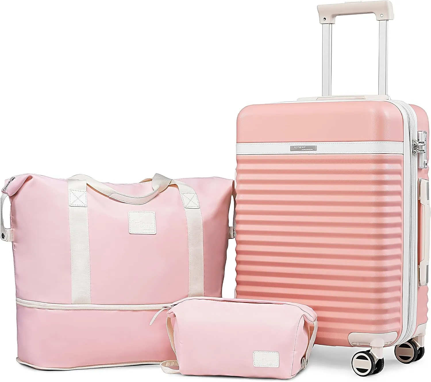 Joyway 20 Inch Carry on Luggage Set, 3 Piece Luggage Set with Spinner Wheel and TSA Lock, Hardshell Expandable Suitcase Set with Duffel Bag