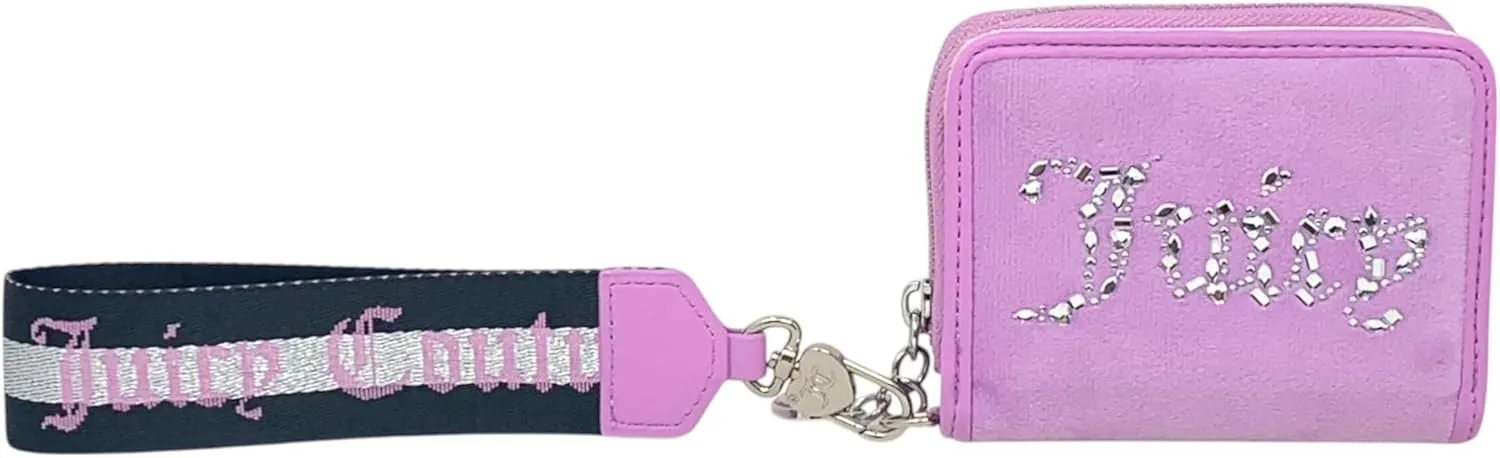 Juicy Couture Women's Square Zip Around Wallet with Wristlet Strap