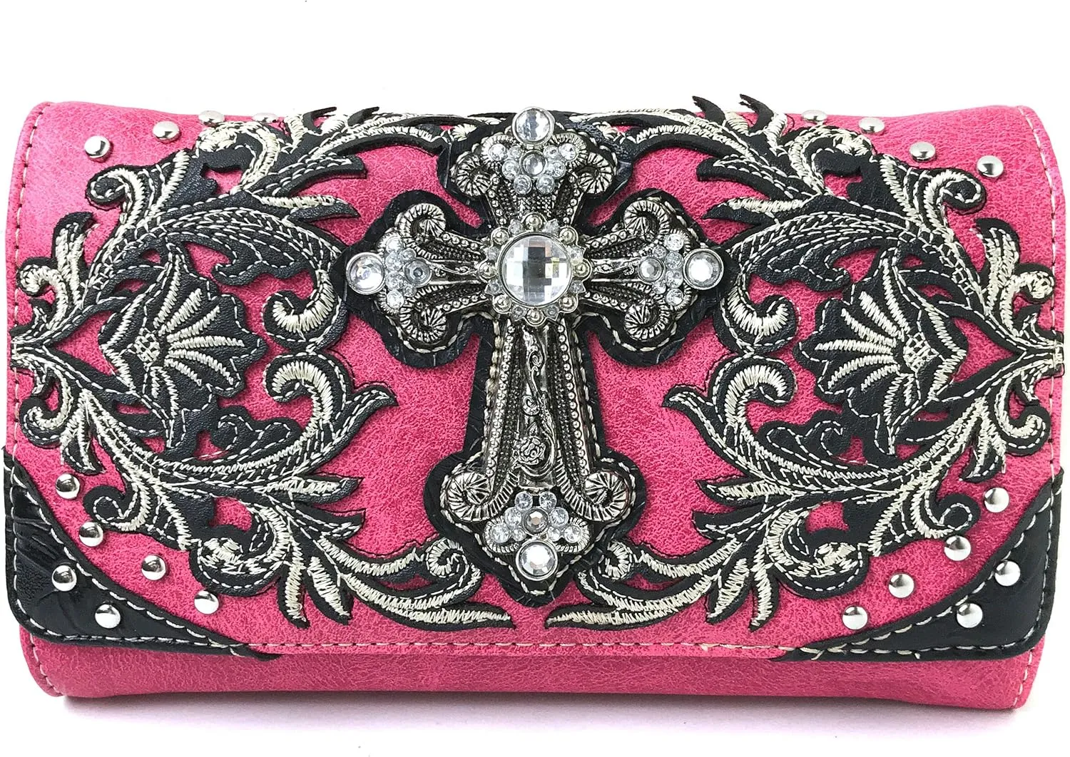 Justin West Concealed Carry Vineyard Western Embroidered Tooled Cross Handbag