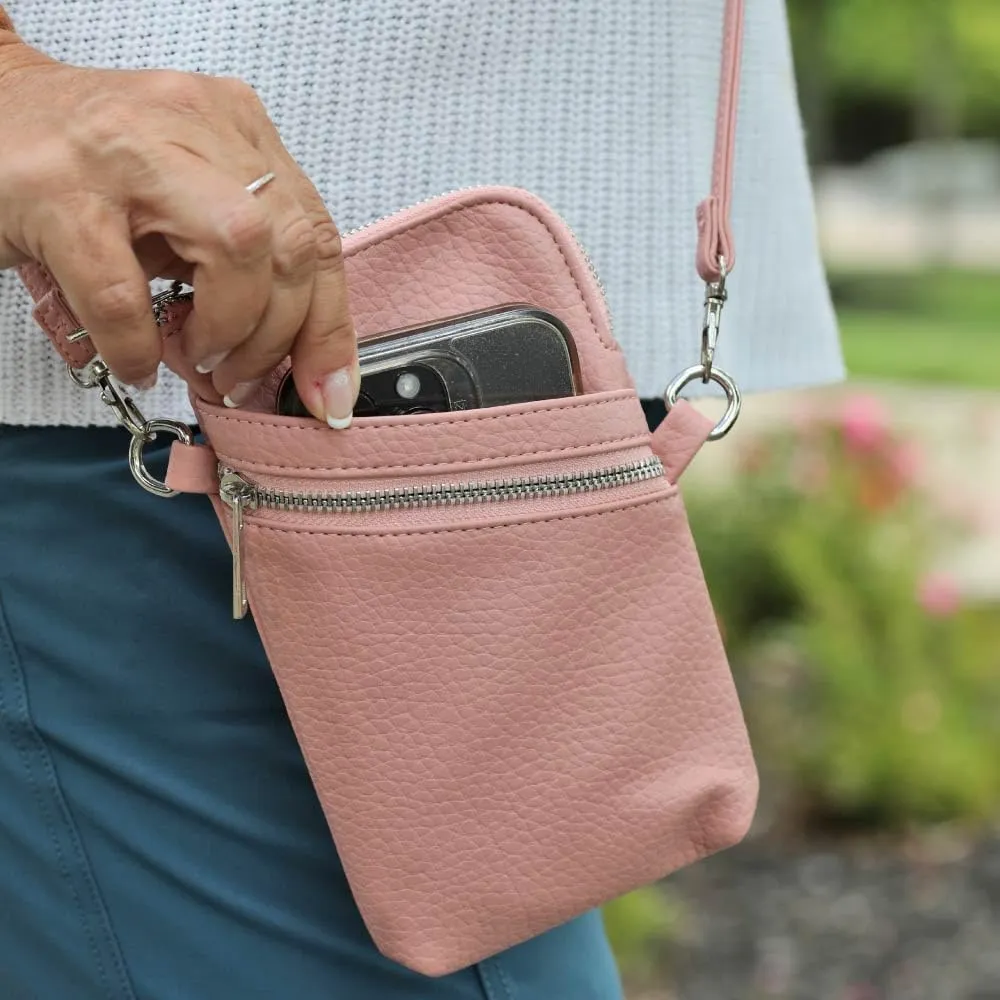 K. Carroll Accessories Carrie Crossbody Vegan Leather Crossbody Bag, Open Front Pocket, Zipper Pocket, RFID Protection