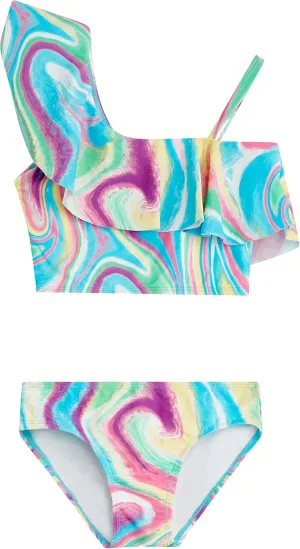 Kanu Surf Girls' Avery UPF 50 Beach Sport One Shoulder Tankini