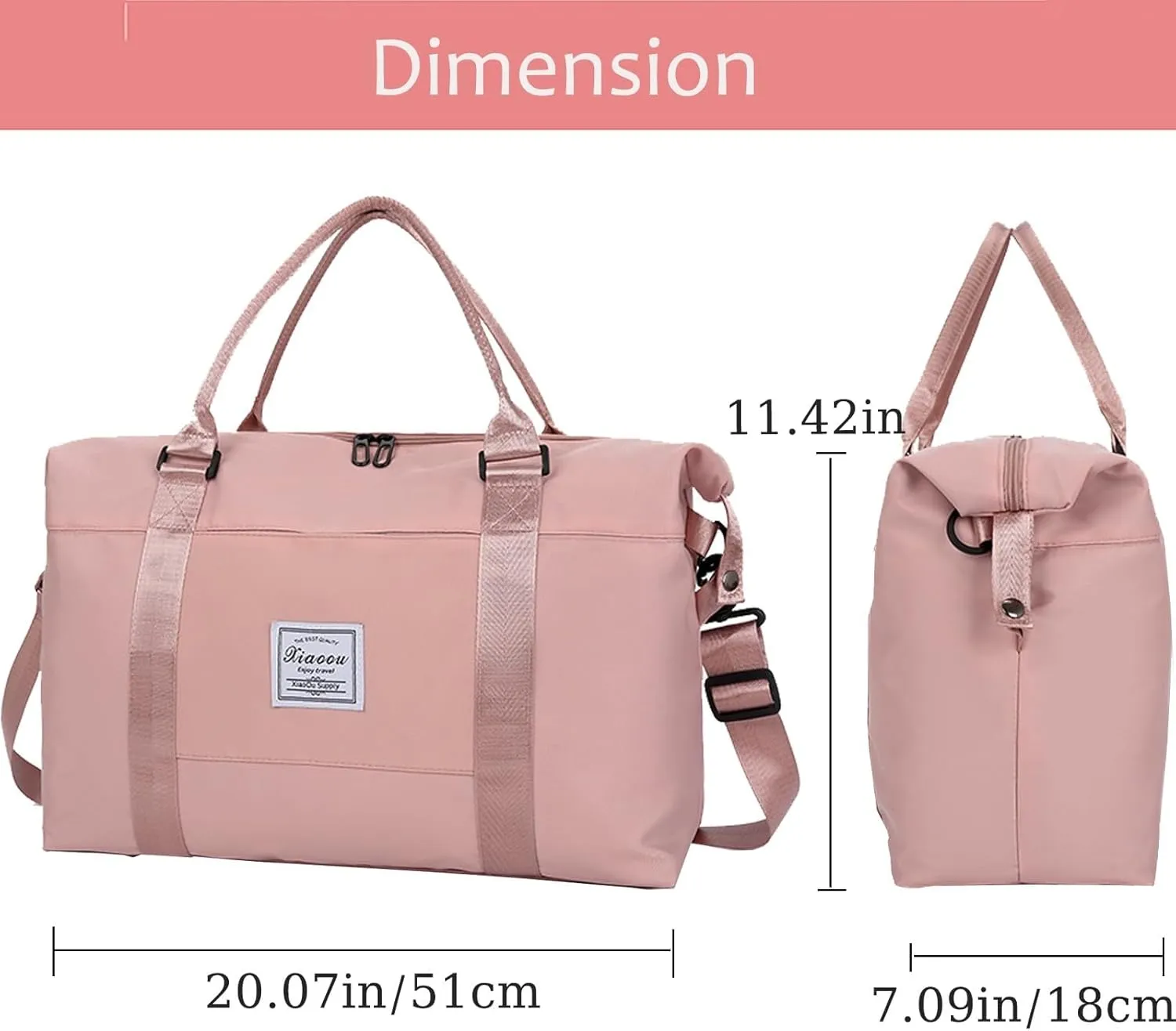 KARRESLY Travel Duffel Bag for Women,Shoulder Weekender Overnight Bag Sports Gym Tote Bag,Waterproof(Green) free size