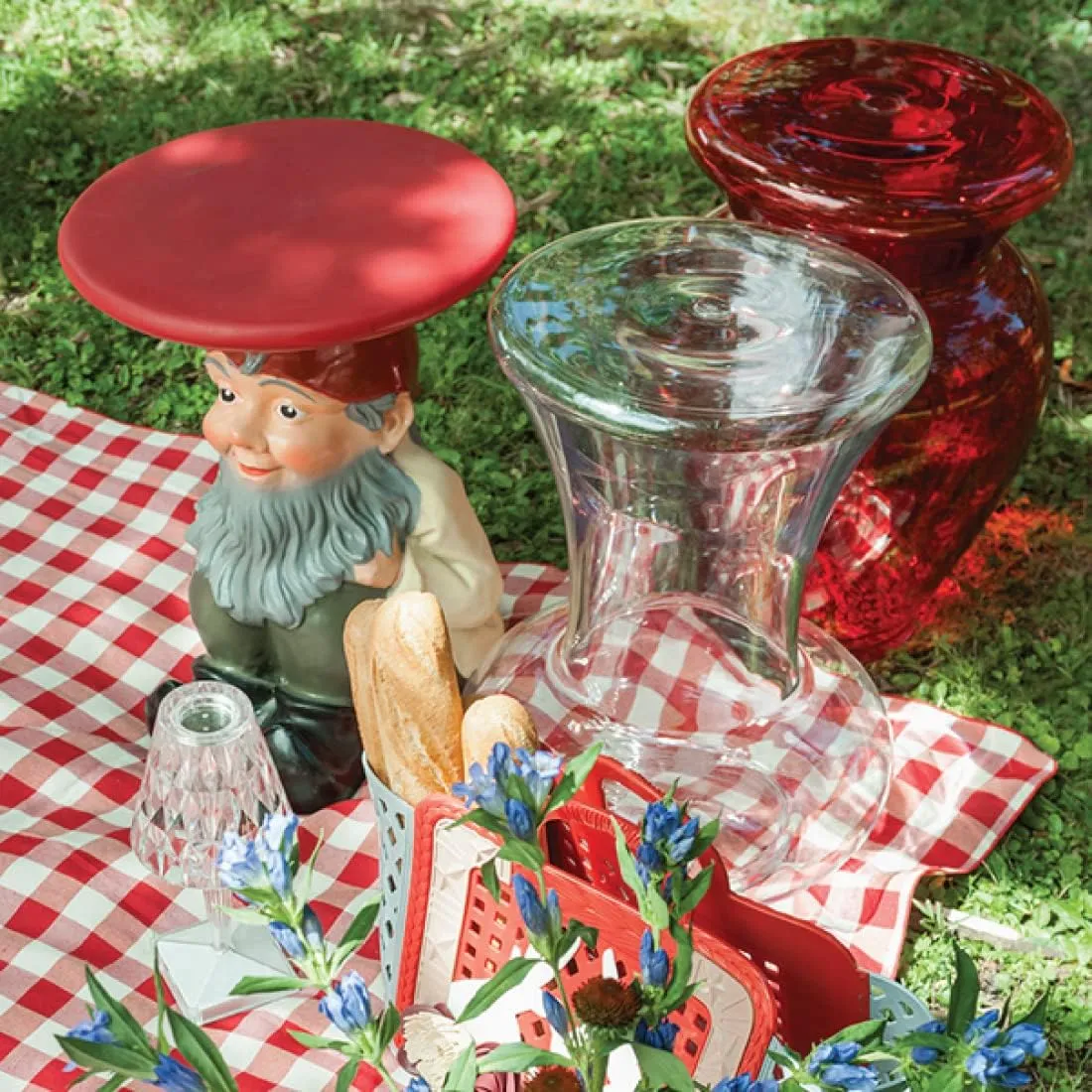 Kartell 8822 Gnomes Stool by Phillippe Starck, Painted Multi