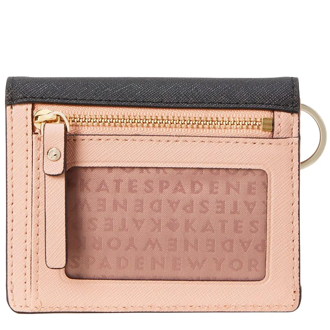 Kate Spade Laurel Way Petty Coin Purse/ Key/ Card Holder in Warm Vellum/ Black