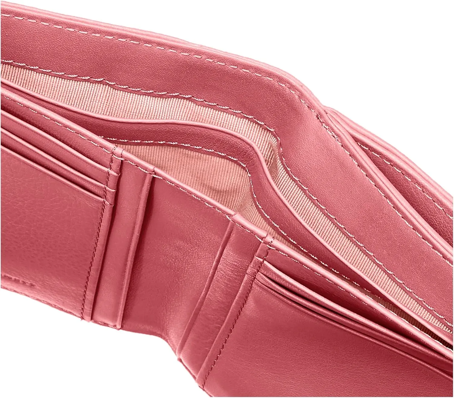 Katherine Hamnett London KHP632 Women's Bifold Zipper Coin Purse Rose Stitch