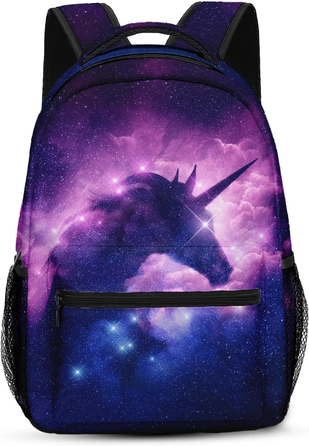 Kids Backpack for Teens Girls Boys, Unicorn Galaxy Horse Pink Starry Kids Water Resistant Child Bookbag School Bag with Adjustable Padded Straps