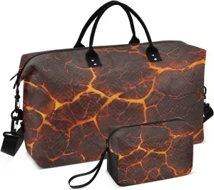 Kigai Lava Texture Duffle Bag Versatile Travel Duffel for Men and Women, Carry On for Weekend or Overnight Stay
