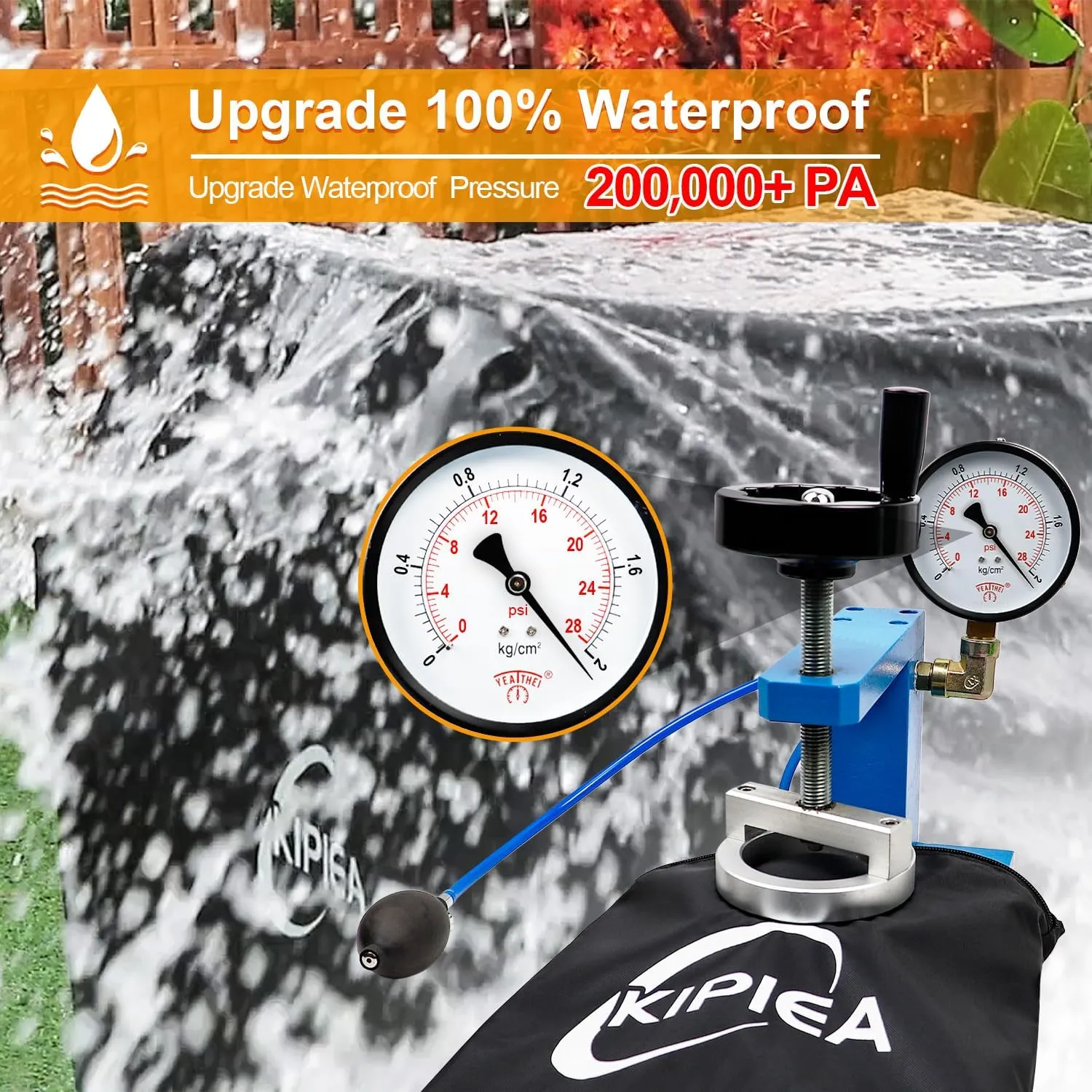 Kipiea Upgrade BBQ Grill Covers 58 inch, Heavy-Duty BBQ Covers, Universal Outdoor Grill Covers with 4 Windproof Buckles, No Tears Anti UV No Fading (58" W x 24" D x 46" H)