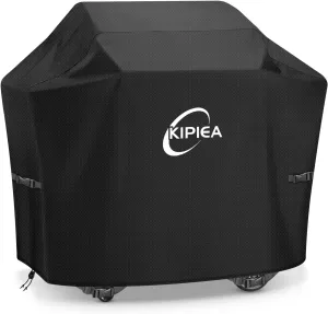 Kipiea Upgrade BBQ Grill Covers 58 inch, Heavy-Duty BBQ Covers, Universal Outdoor Grill Covers with 4 Windproof Buckles, No Tears Anti UV No Fading (58" W x 24" D x 46" H)
