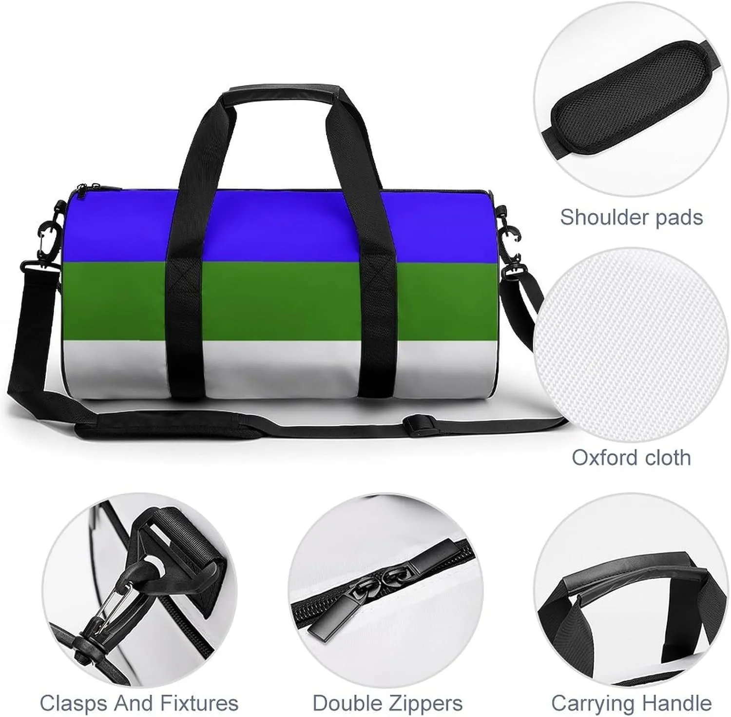 Komi Republic Flag Duffel Bag Dry Wet Separation for Boys Girls Travel Gym Overnight
