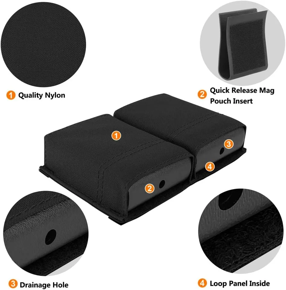 KRYDEX 5.56 Magazine Pouch,MOLLE Mag Holder with Quick Release Magazine Pouch Insert