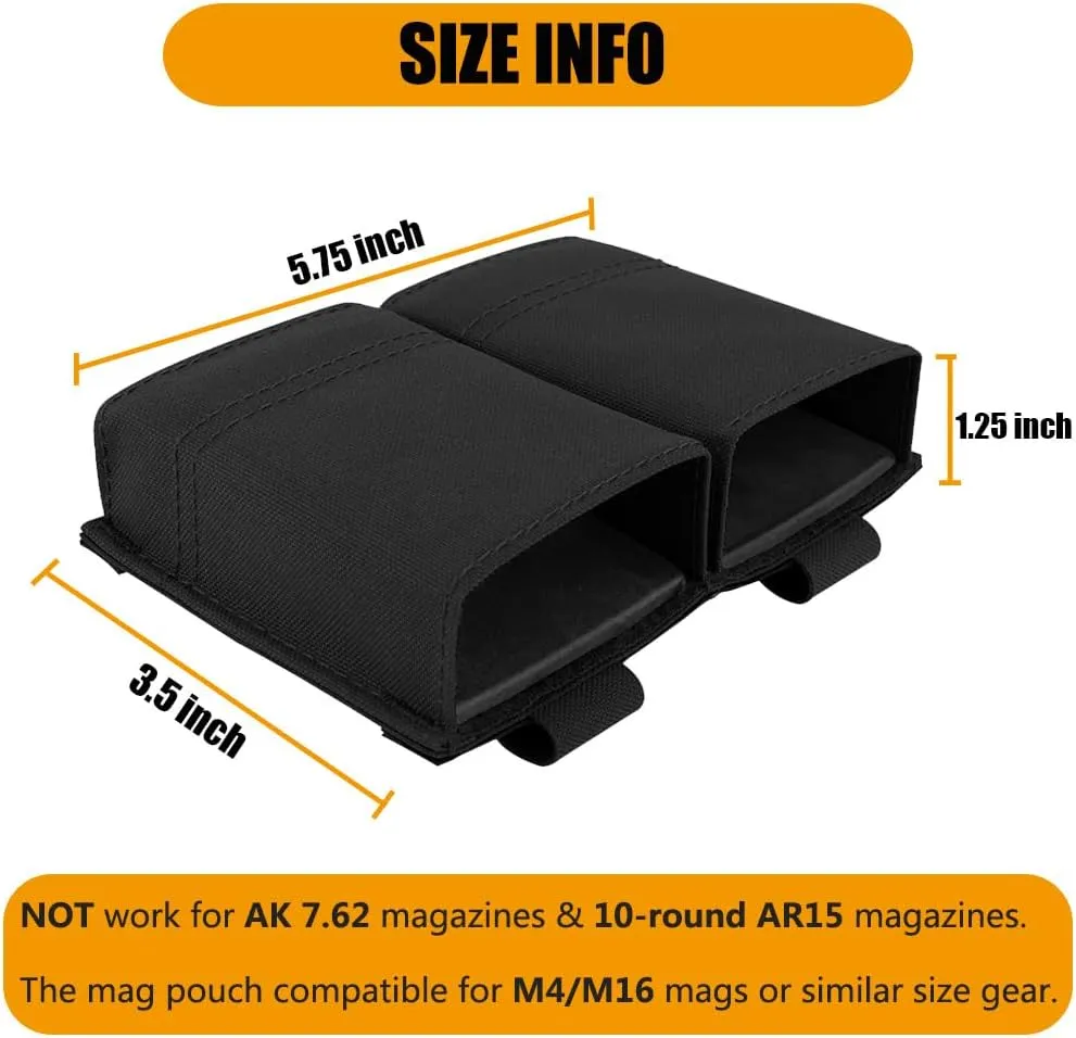 KRYDEX 5.56 Magazine Pouch,MOLLE Mag Holder with Quick Release Magazine Pouch Insert