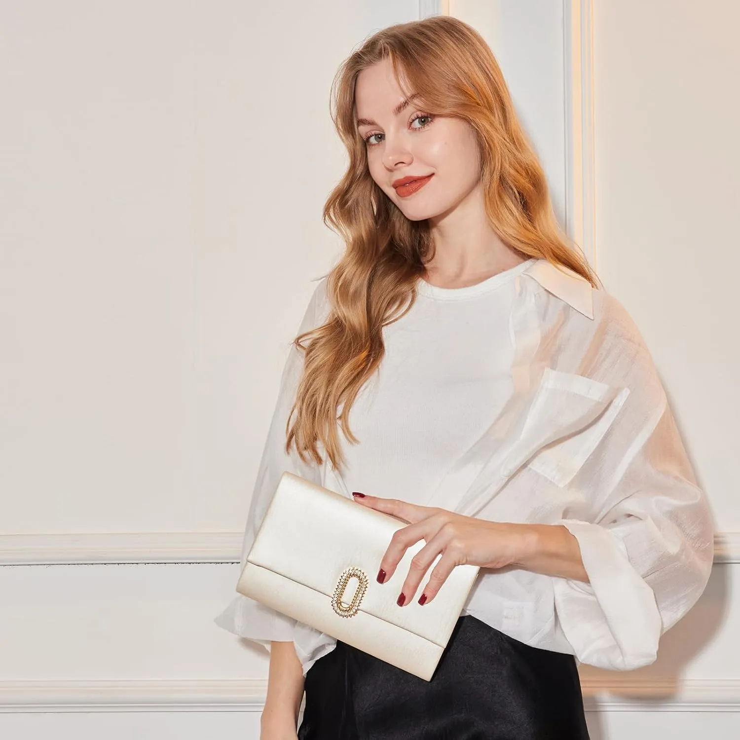 Kseymeir Women Clutch Handbag Evening Shoulder Crossbody Purse Envelope Evening Bag