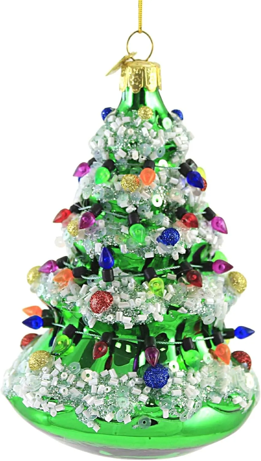 Kurt Adler 5" NOBLE GEMS GLASS XMAS TREE ORNAMENT
