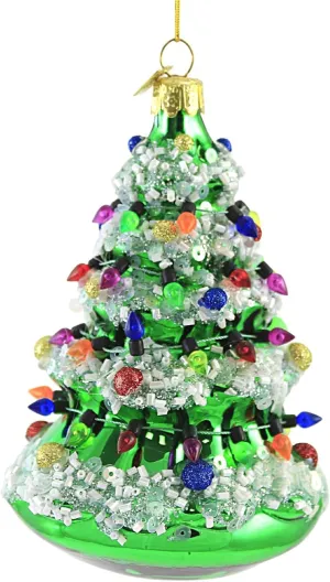 Kurt Adler 5" NOBLE GEMS GLASS XMAS TREE ORNAMENT