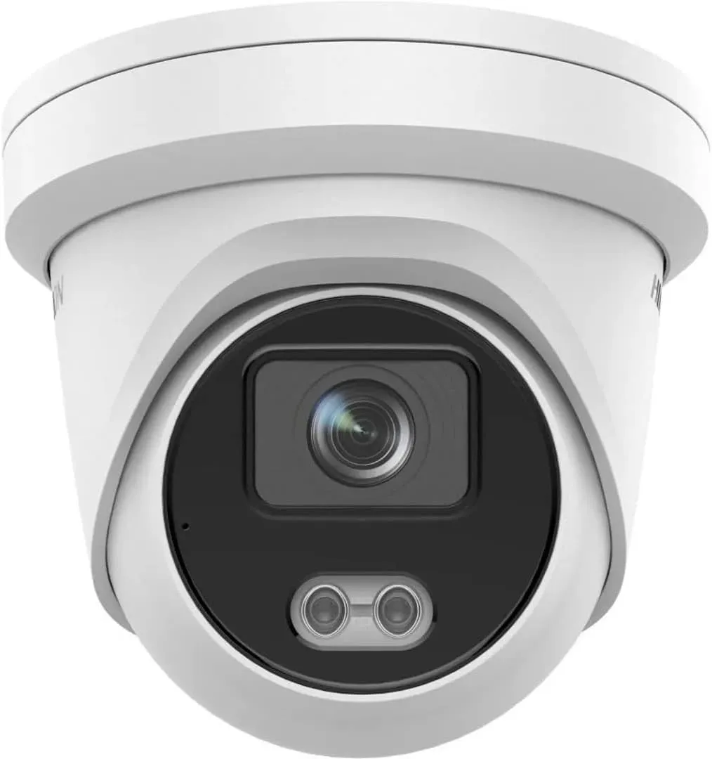 Ⲏіkvіsіon IP Camera AcuSense DS-2CD2347G2-LU 4MP PoE IP Turret Dome Camera, 247 Full Color 2.8mm Fixed Lens Outdoor Rated, IP67, H.265  Built in Microphone, English Version Human Vehicle Detection