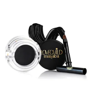 L' Child Masaba Gel Eyeliner, Black, Smudge-Proof, Waterproof, Matte Finish, With Applicator.