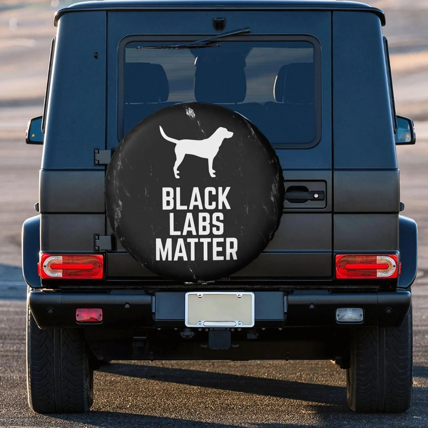 Labrador Black Labs Matter Tire Cover Weatherproof Tire Covers, for SUV Rv Trailer Travel 15 inch, White