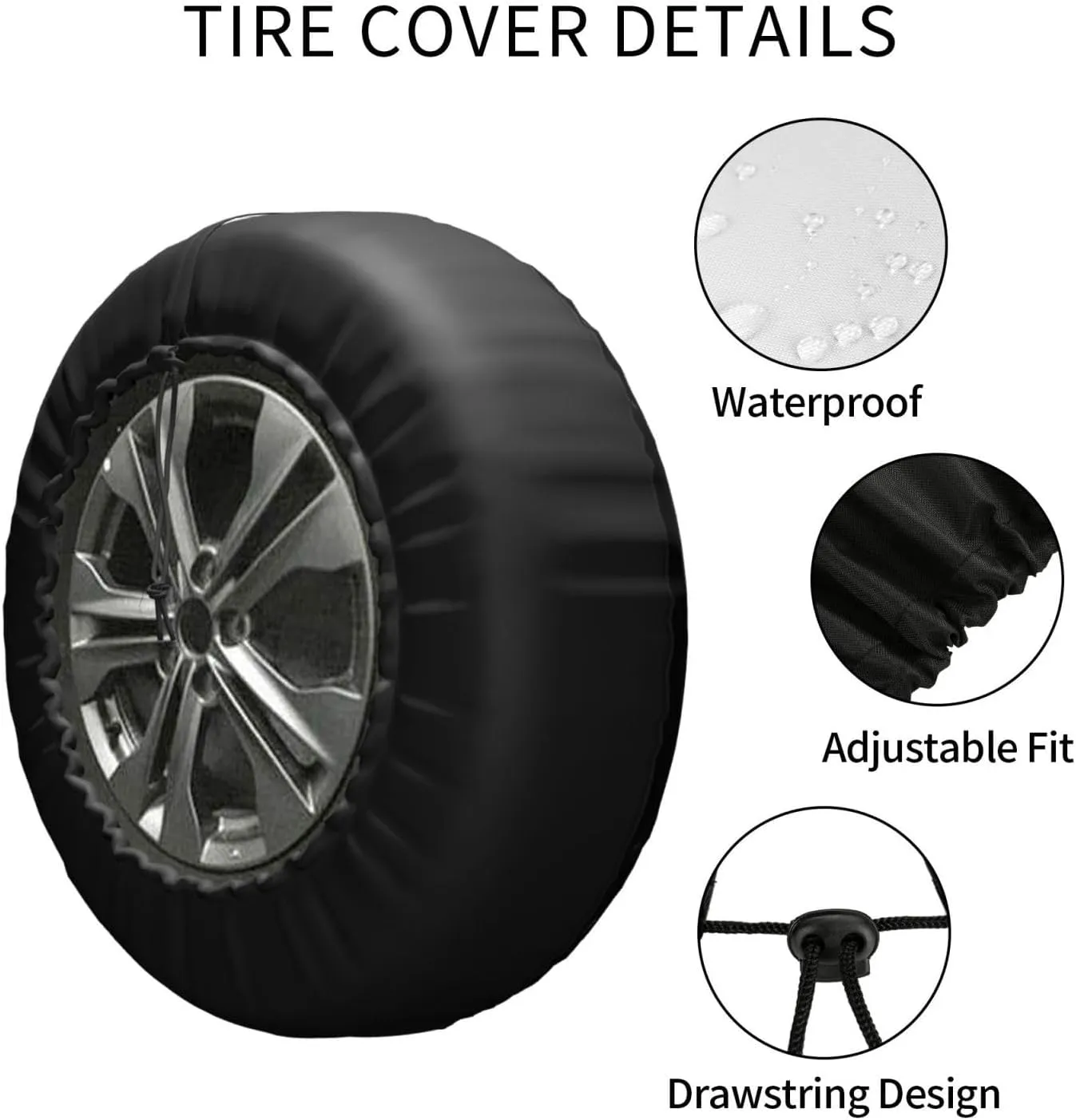 Labrador Black Labs Matter Tire Cover Weatherproof Tire Covers, for SUV Rv Trailer Travel 15 inch, White