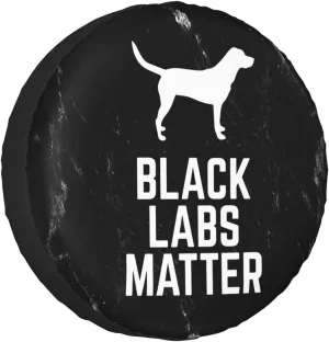 Labrador Black Labs Matter Tire Cover Weatherproof Tire Covers, for SUV Rv Trailer Travel 15 inch, White
