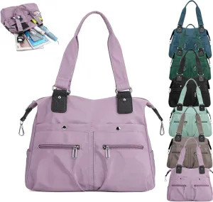Langrents Large Capacity Waterproof Multi Pocket Shoulder Bag Crossbody Travel Messenger Bag Casual Nylon Bag for Women