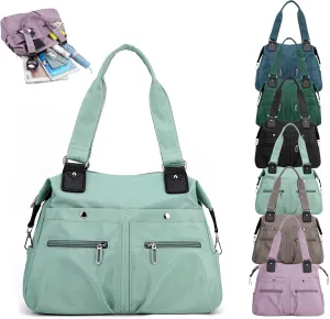 Langrents Large Capacity Waterproof Multi Pocket Shoulder Bag Crossbody Travel Messenger Bag Casual Nylon Bag for Women