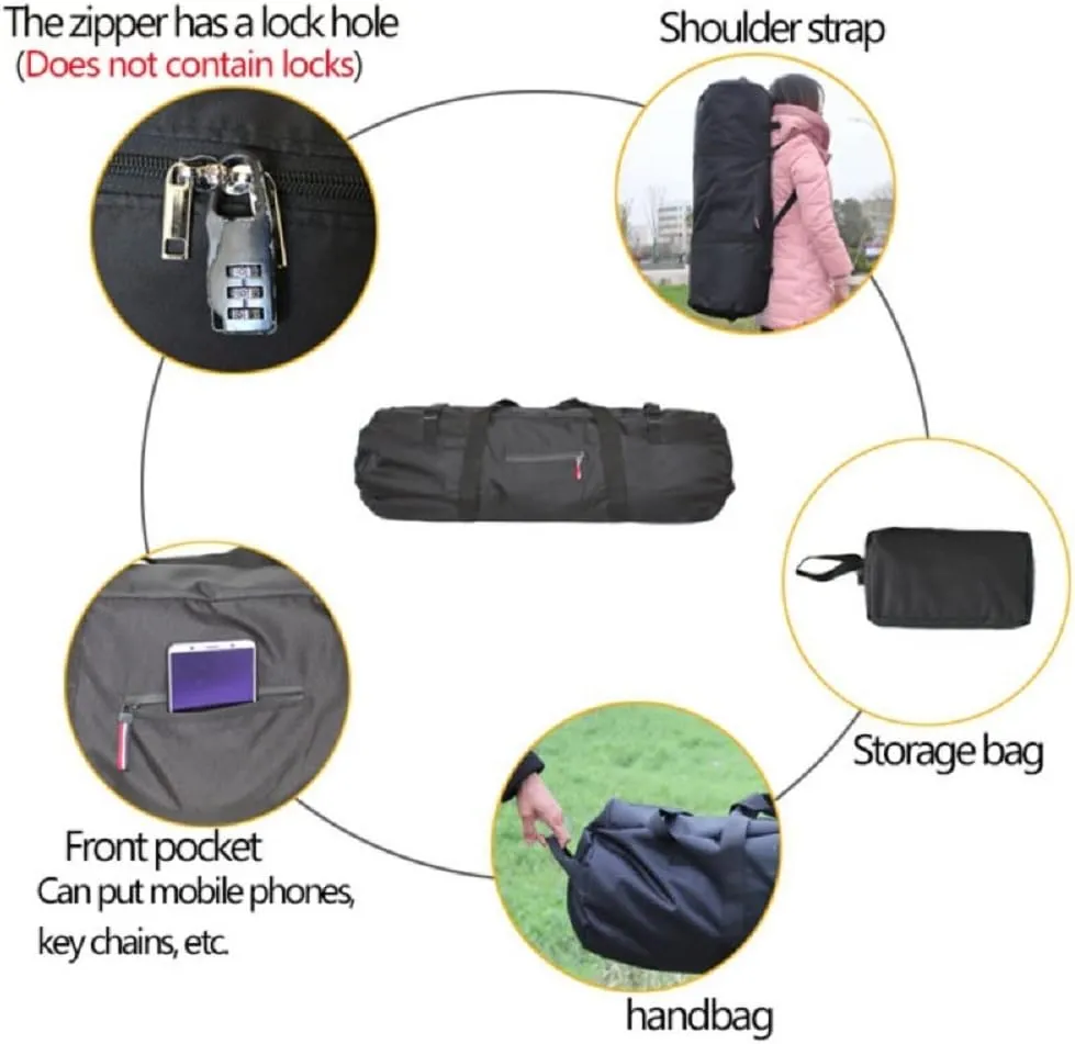 Large Capability Folding Tent Storage Carry Bag Waterproof Luggage Pack Pouch for Camping Hiking Picnic Organizer Walking Holder (Purple-L)