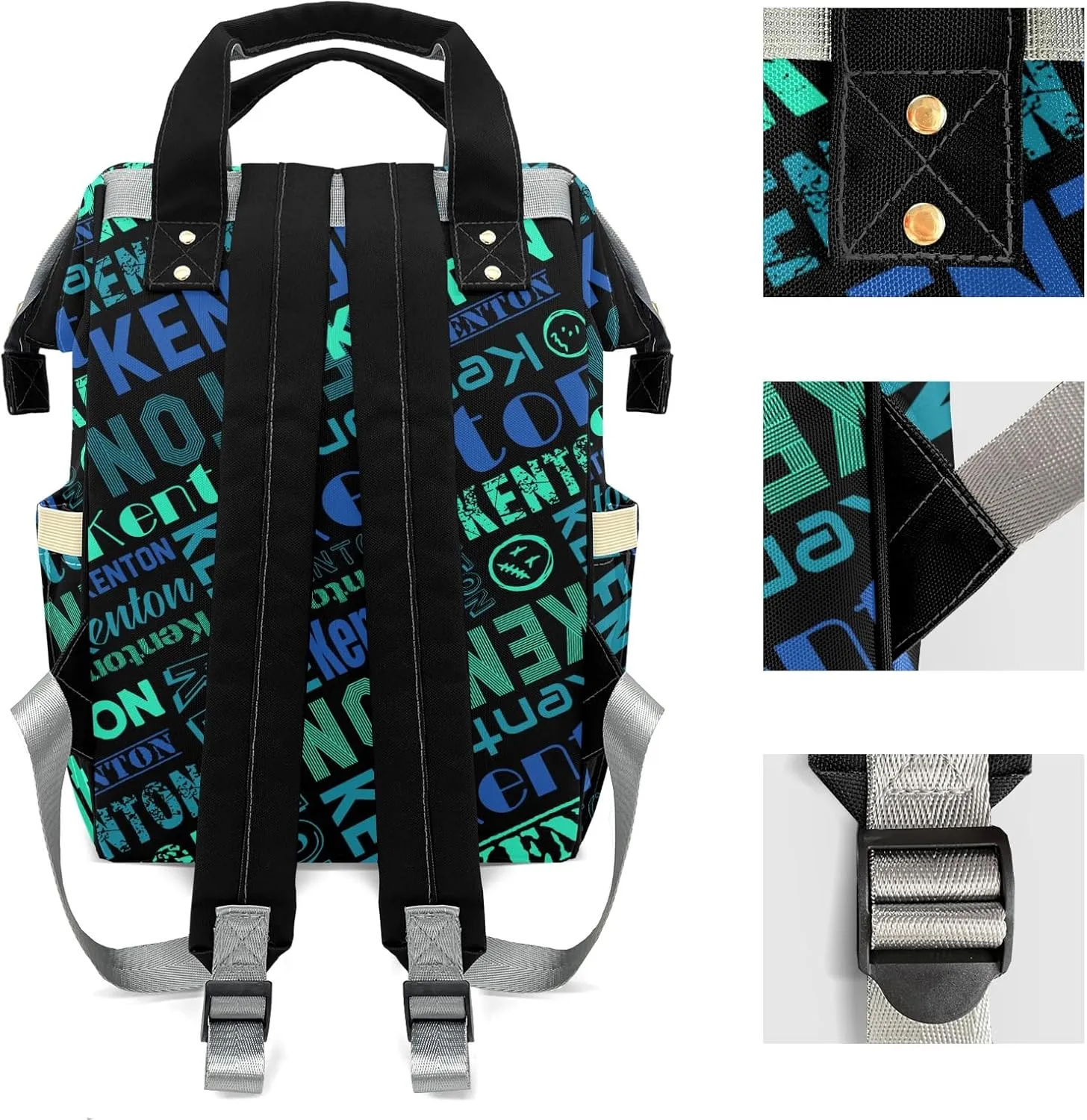 Large Capacity Custom Diaper Bag with Name, Multifunction Personalized Diaper Bag Backpack for Baby Girl Boy, Fashion Shoulder Bag Waterproof Casual Daypack Travel Backpack for Mom