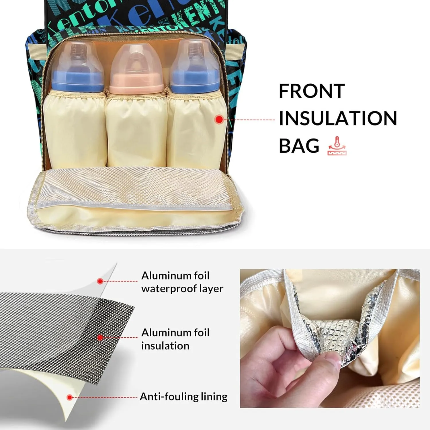 Large Capacity Custom Diaper Bag with Name, Multifunction Personalized Diaper Bag Backpack for Baby Girl Boy, Fashion Shoulder Bag Waterproof Casual Daypack Travel Backpack for Mom