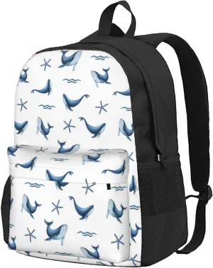Large Capacity Leisure Travel Backpack Adjustable Strap Suitable Work Outdoor Sport for Woman Man Whale Starfish