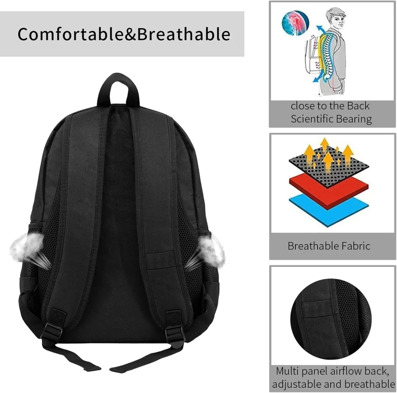 Large Capacity Leisure Travel Backpack Adjustable Strap Suitable Work Outdoor Sport for Woman Man Whale Starfish
