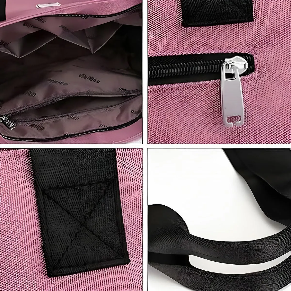 Large Capacity Water Repellent Multi Pocket Nylon Shoulder Bag, Lightweight Daypack for Outdoor Travel & Daily Commute