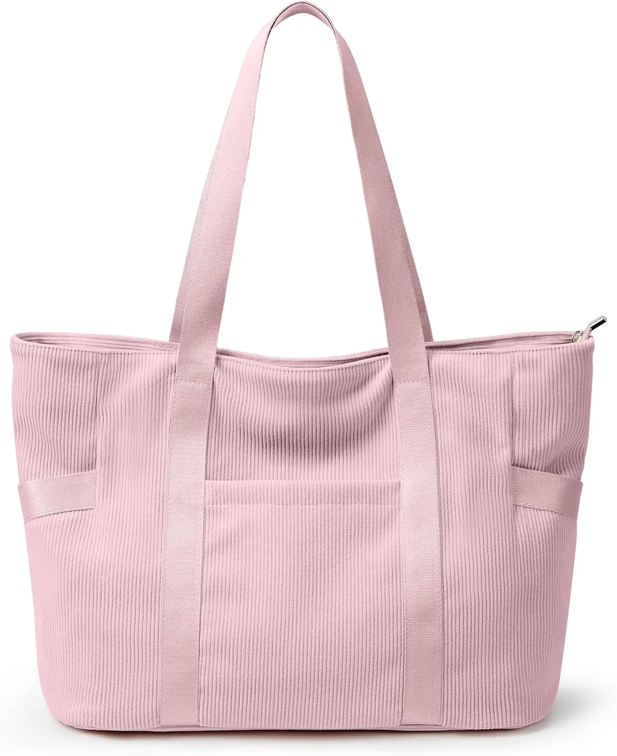 Large Corduroy Tote Bag Women Zipper 24L Anti Splash Casual Shoulder Hobo Handbag Everyday for Stanley Cup Holder