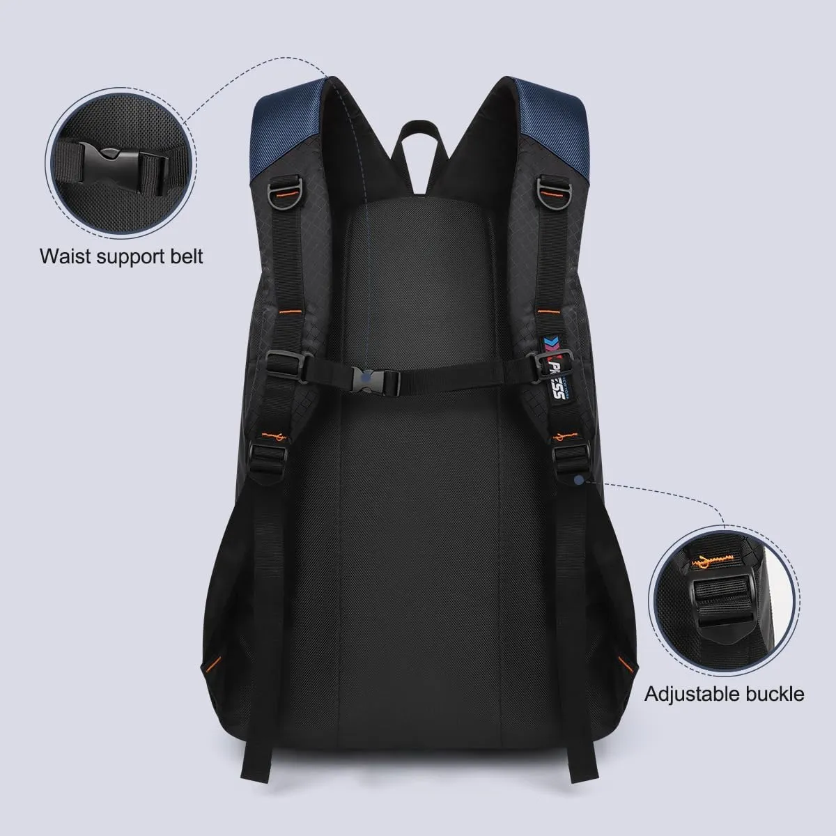 Large Travel Backpack,Carrt on Bussiness Backpack Waterproof Expandable Airplane Approved Weekender Bag for Man Women Navy