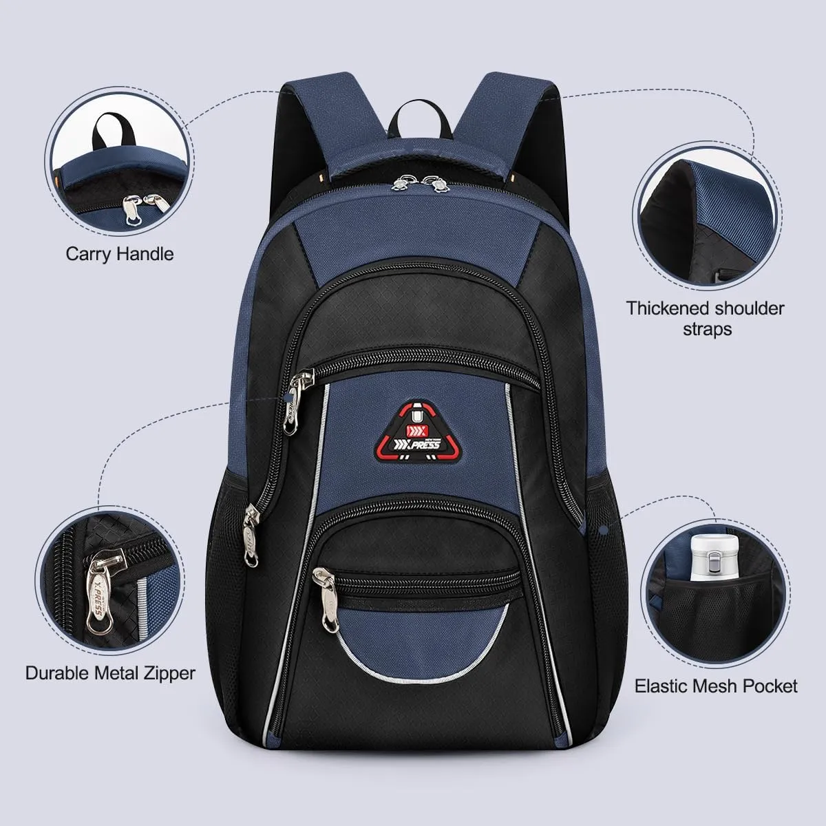 Large Travel Backpack,Carrt on Bussiness Backpack Waterproof Expandable Airplane Approved Weekender Bag for Man Women Navy