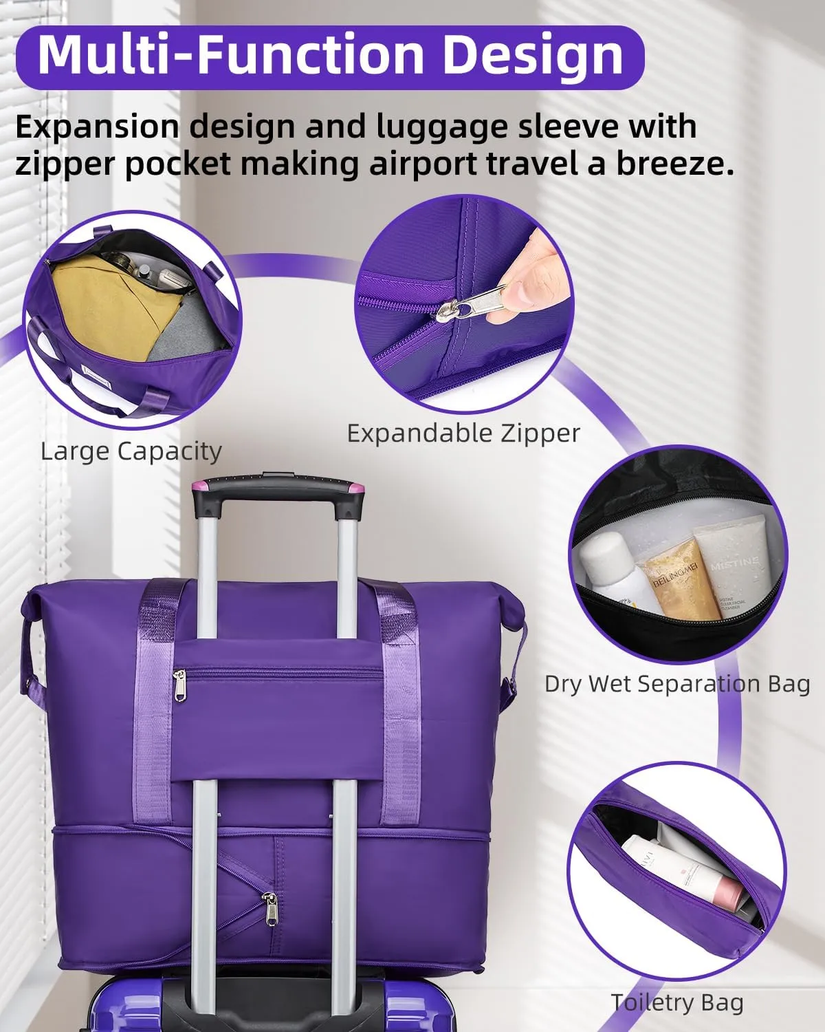 LARVENDER Carry on Luggage 22x14x9 Airline Approved, 20 Inch Hardside Suitcase with Wheels TSA Lock, PC ABS Lightweight Carry on Suitcases for Women, Midnight Berry (20/DB/TB)