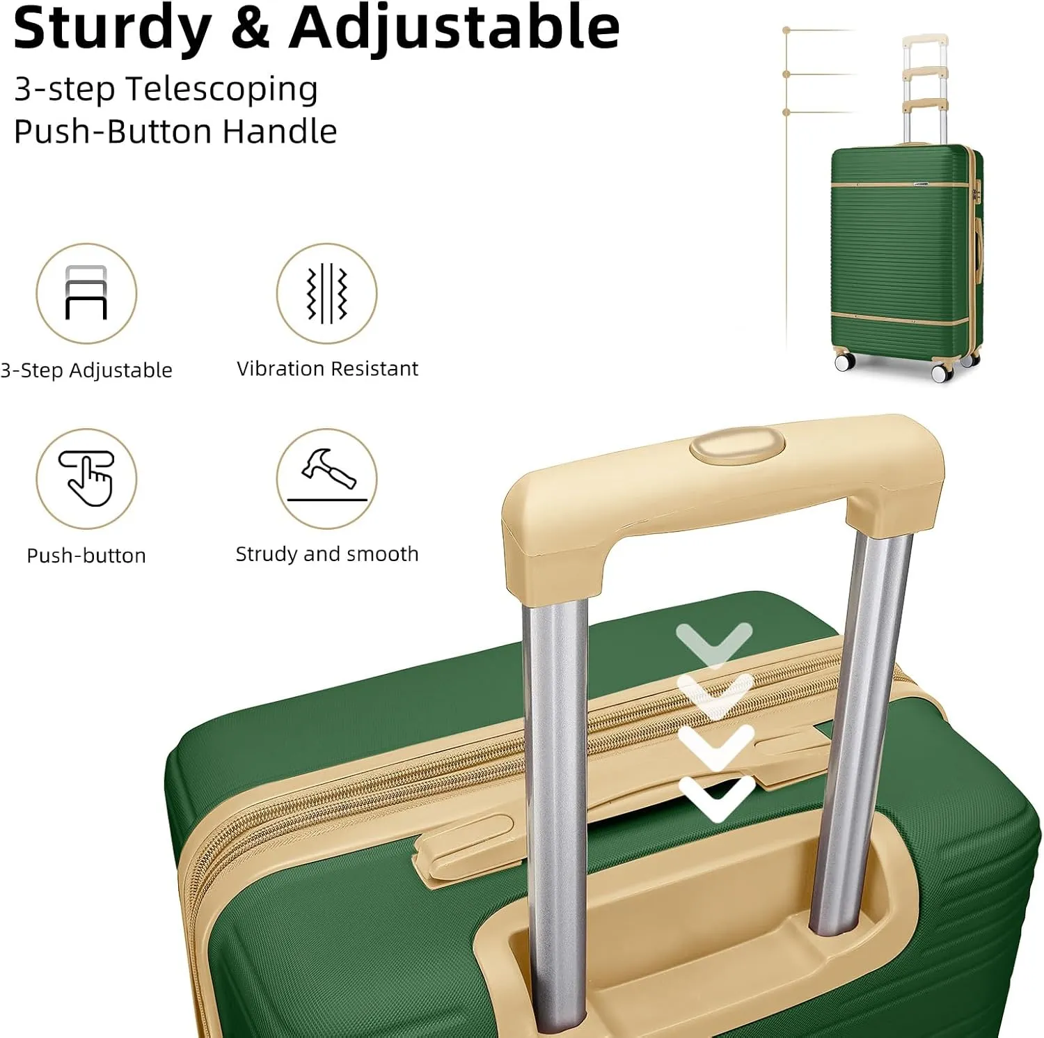 LARVENDER Luggage Sets 6 Piece with Duffel Bag, Expandable(Only 28 & 24") Hardside Luggage with Cosmetic Case 360° Spinner Wheels, Durable Luggage Set Clearance For Women Men, Olive-green