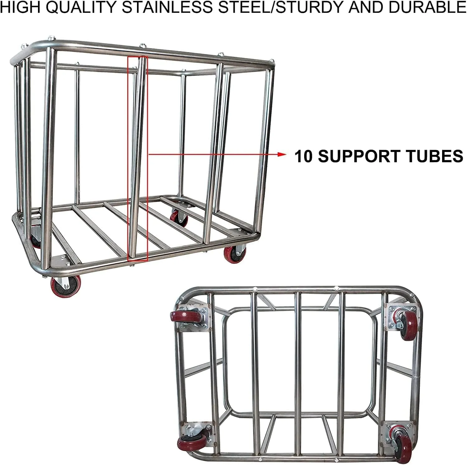 Laundry Cart Commercial Black,11.35 Bushel Large Industrial Rolling Laundry Hamper with 4 Inch Wheels,Household Heavy Duty Laundry Baskets with Stainless Steel Frame, 260 LBS Weight Capacity